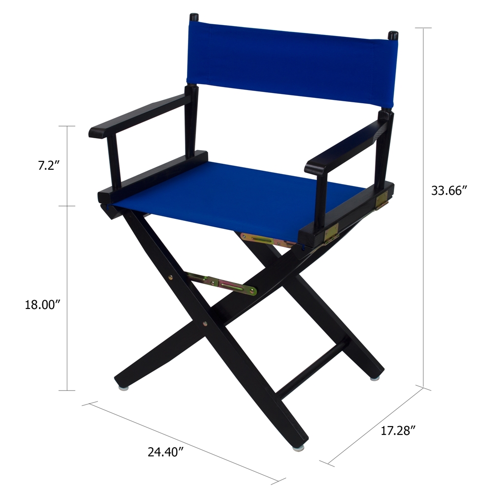 American Trails Extra-Wide Premium 18"  Directors Chair Black Frame W/Royal Blue Color Cover. Picture 5