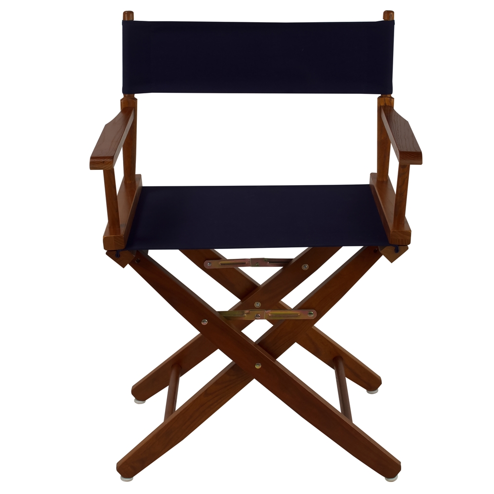 American Trails Extra-Wide Premium 18"  Directors Chair Mission Oak Frame W/Navy Color Cover. Picture 1