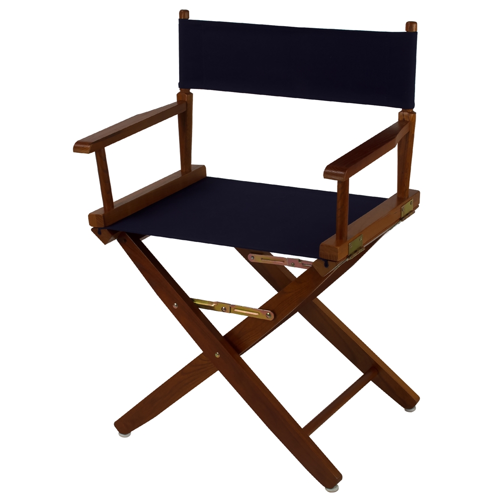 American Trails Extra-Wide Premium 18"  Directors Chair Mission Oak Frame W/Navy Color Cover. Picture 4