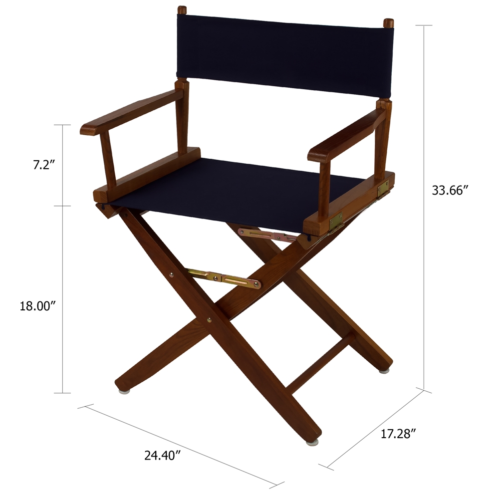 American Trails Extra-Wide Premium 18"  Directors Chair Mission Oak Frame W/Navy Color Cover. Picture 5