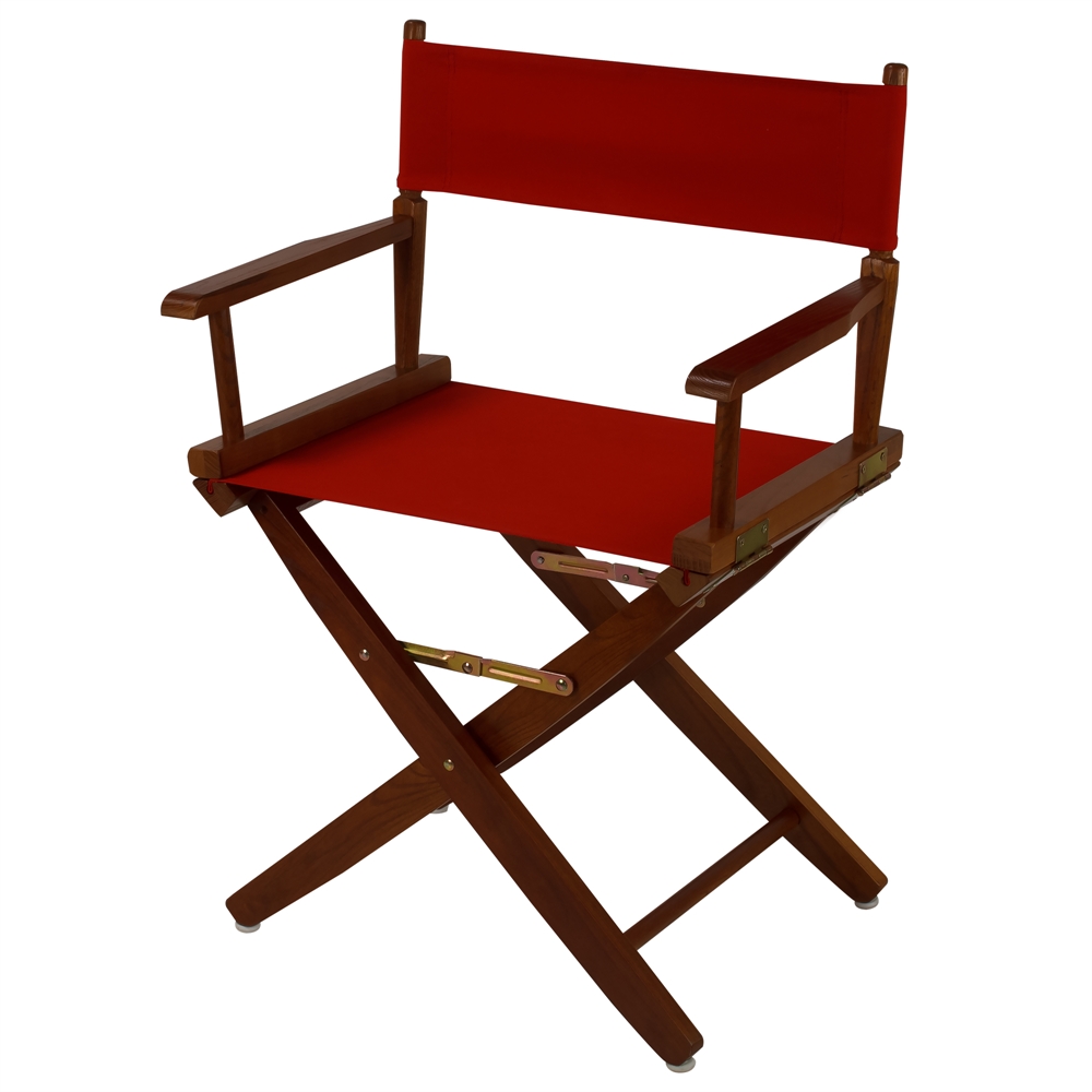 American Trails Extra-Wide Premium 18"  Directors Chair Mission Oak Frame W/Red Color Cover. Picture 4
