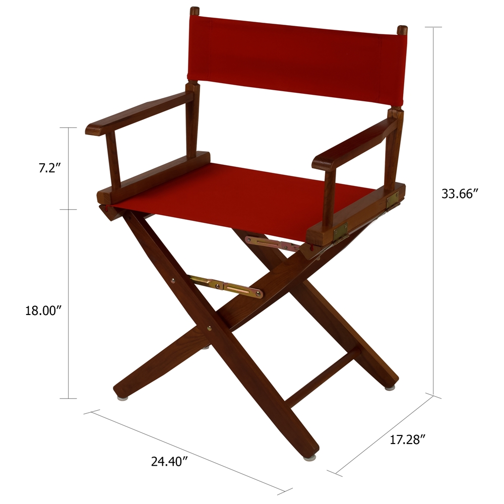 American Trails Extra-Wide Premium 18"  Directors Chair Mission Oak Frame W/Red Color Cover. Picture 5