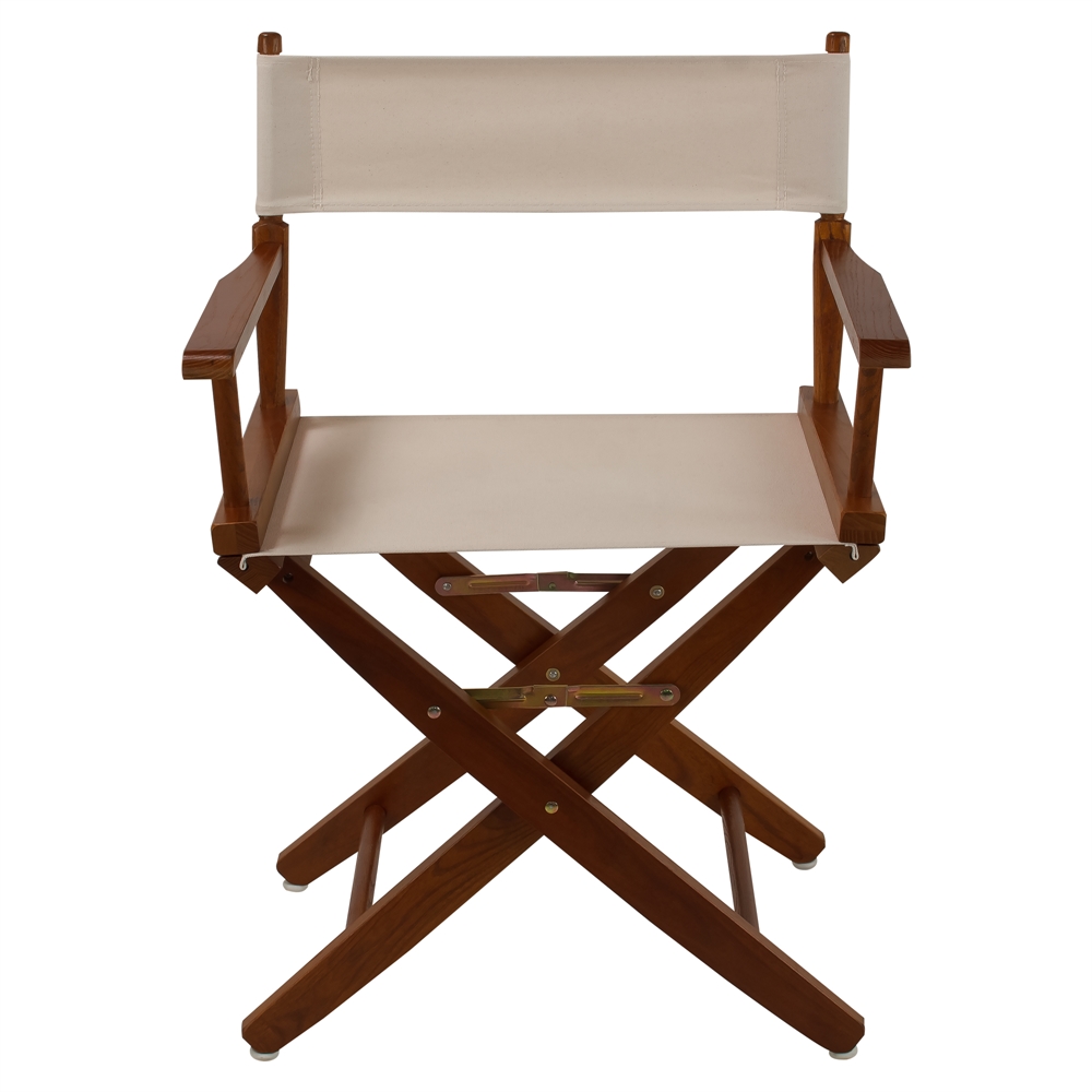 American Trails Extra-Wide Premium 18"  Directors Chair Mission Oak Frame W/Natural Color Cover. Picture 1