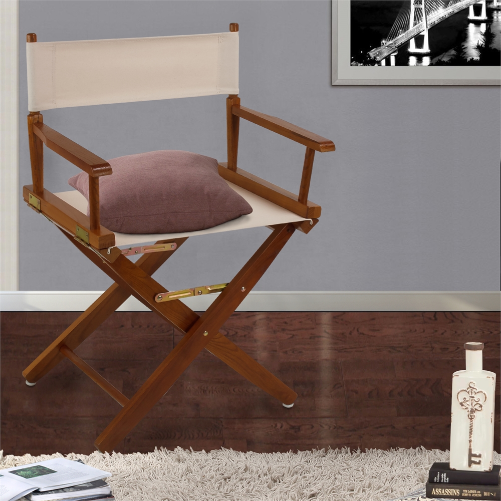American Trails Extra-Wide Premium 18"  Directors Chair Mission Oak Frame W/Natural Color Cover. Picture 7