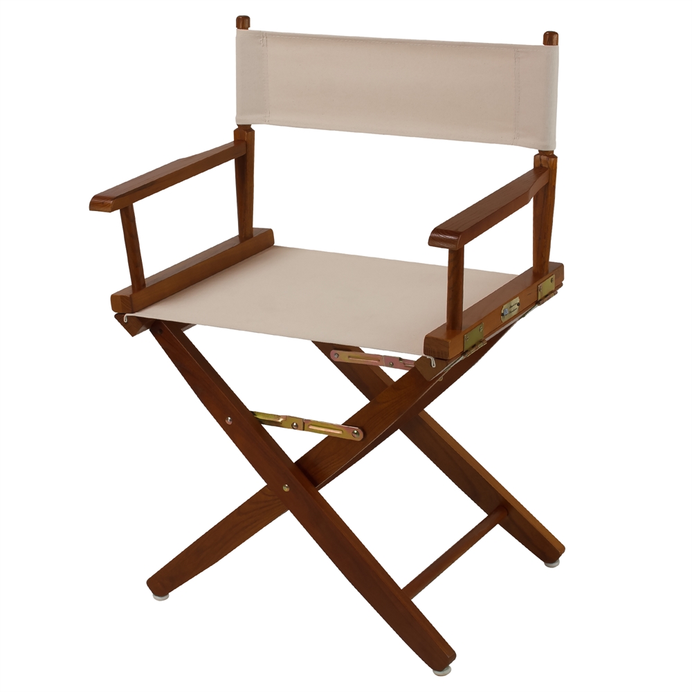 American Trails Extra-Wide Premium 18"  Directors Chair Mission Oak Frame W/Natural Color Cover. Picture 4