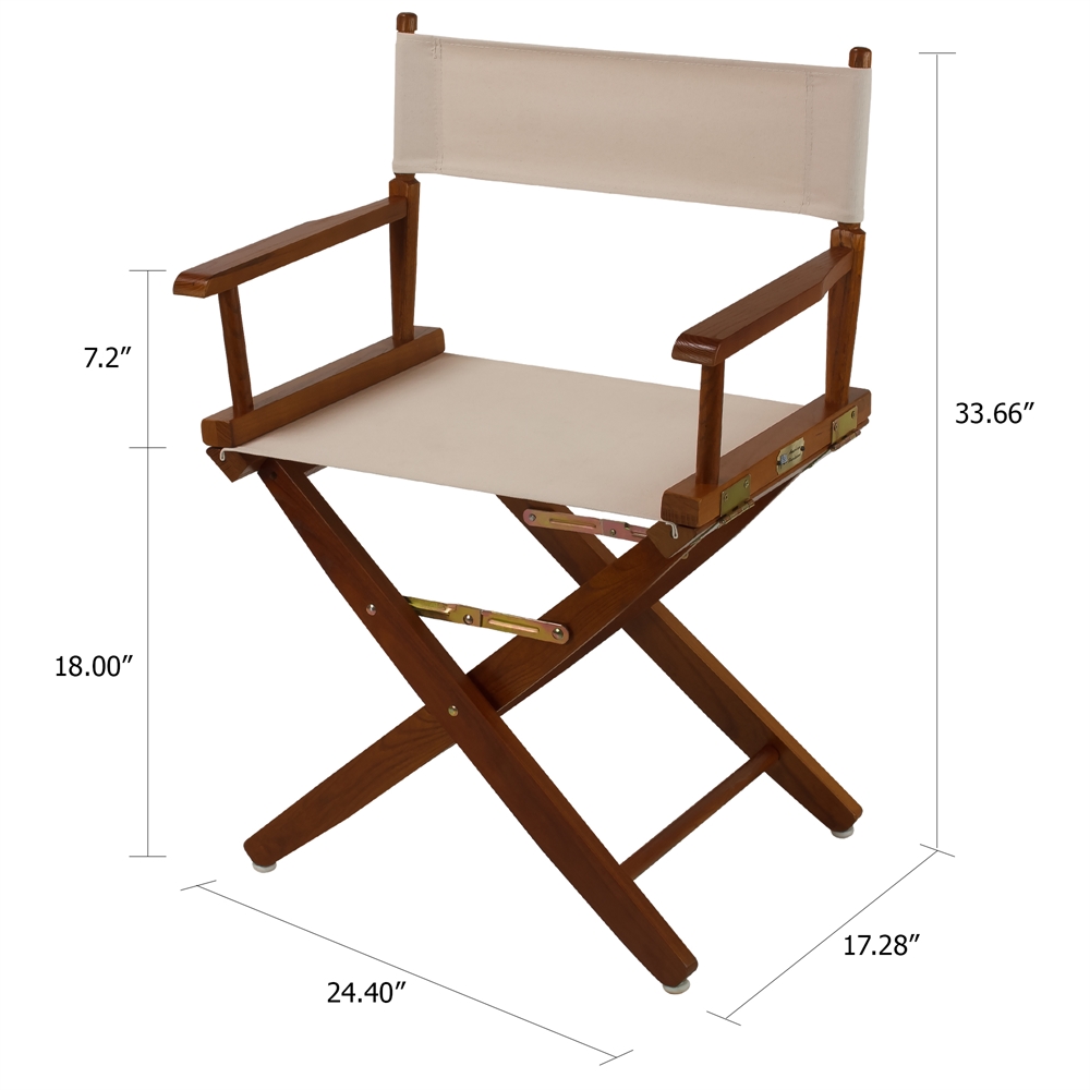 American Trails Extra-Wide Premium 18"  Directors Chair Mission Oak Frame W/Natural Color Cover. Picture 5