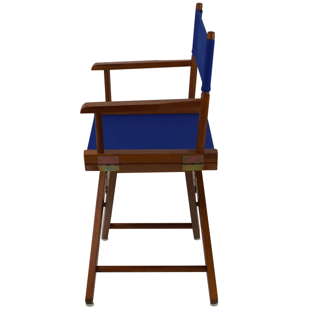 American Trails Extra-Wide Premium 18"  Directors Chair Mission Oak Frame W/Royal Blue Color Cover. Picture 2