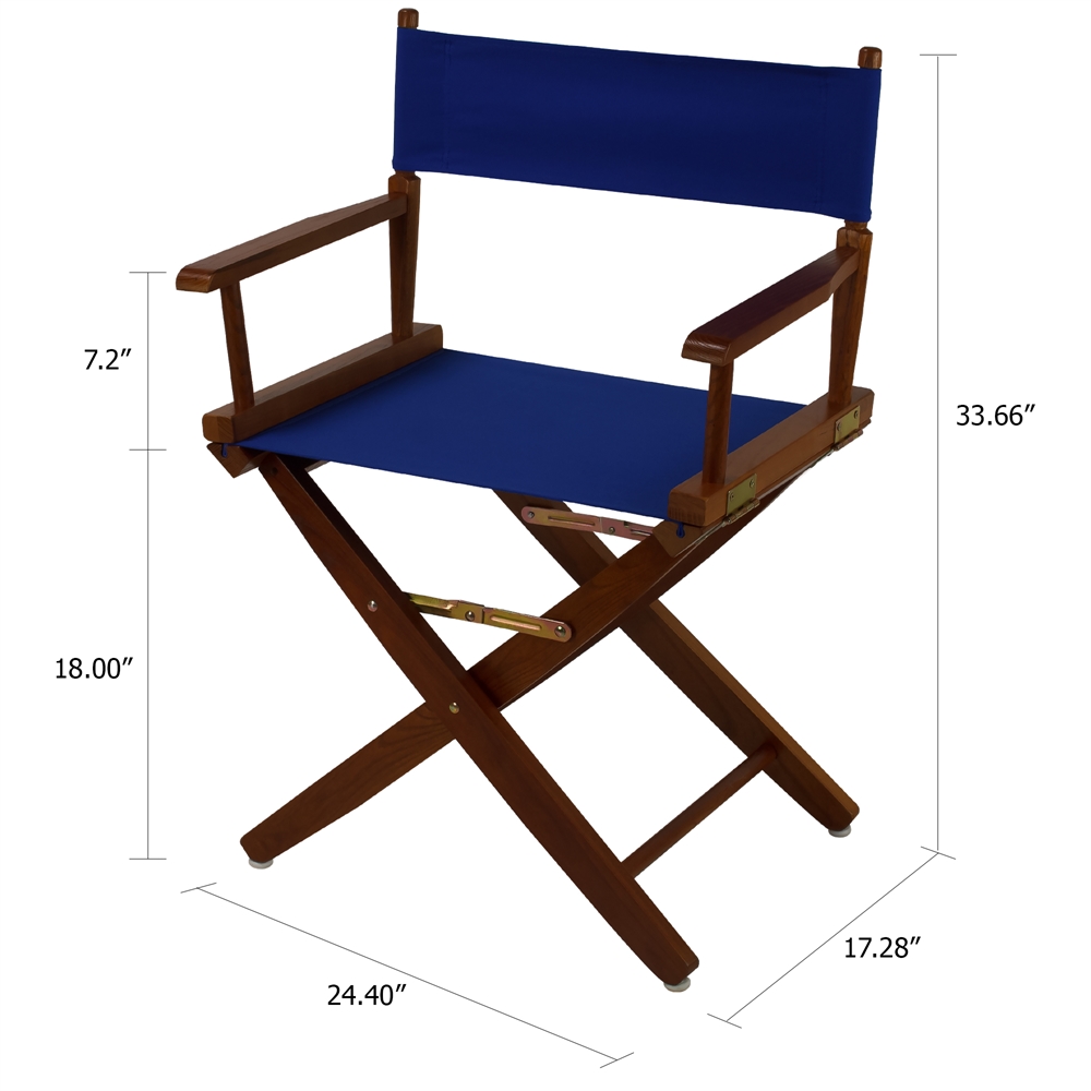 American Trails Extra-Wide Premium 18"  Directors Chair Mission Oak Frame W/Royal Blue Color Cover. Picture 5
