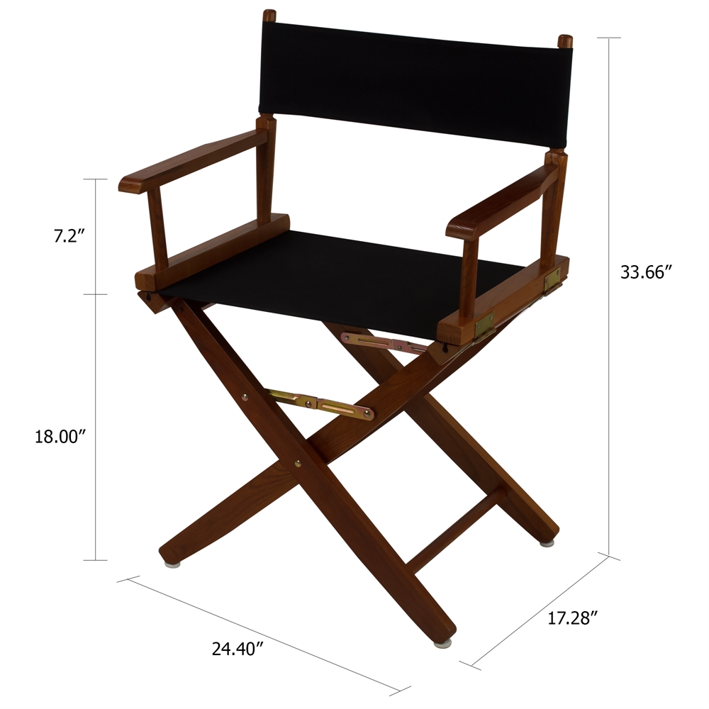 American Trails Extra-Wide Premium 18"  Directors Chair Mission Oak Frame W/Black Color Cover. Picture 5