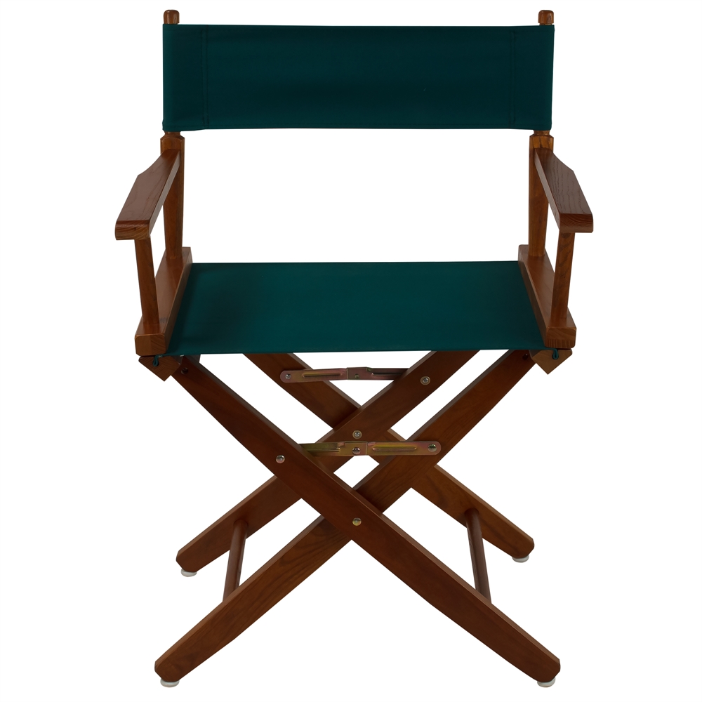 American Trails Extra-Wide Premium 18"  Directors Chair Mission Oak Frame W/Hunter Green Color Cover. Picture 1