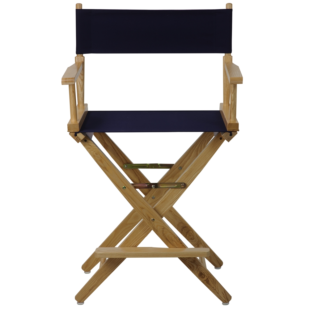 American Trails Extra-Wide Premium 24"  Directors Chair Natural Frame W/Navy Color Cover. Picture 1