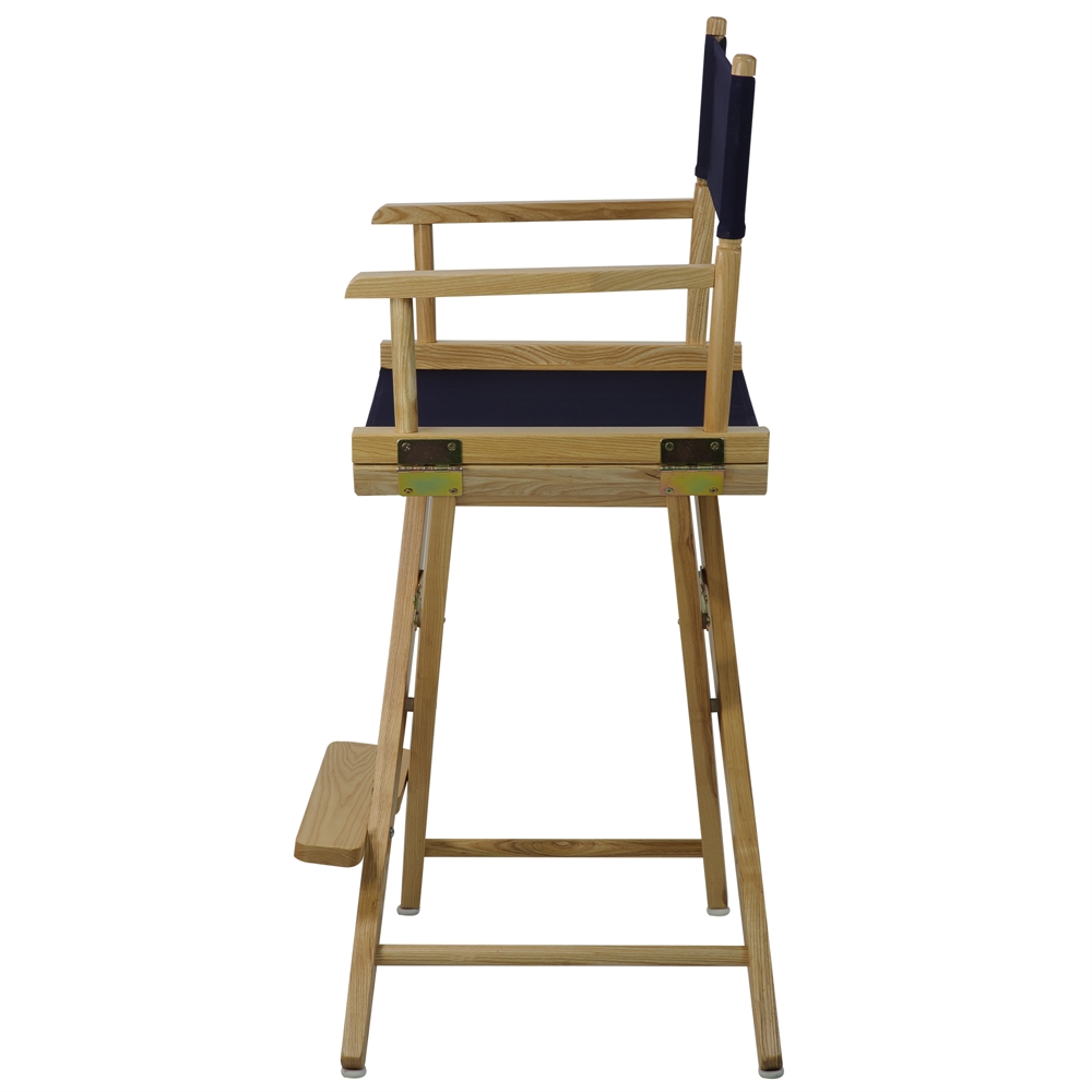 American Trails Extra-Wide Premium 24"  Directors Chair Natural Frame W/Navy Color Cover. Picture 2