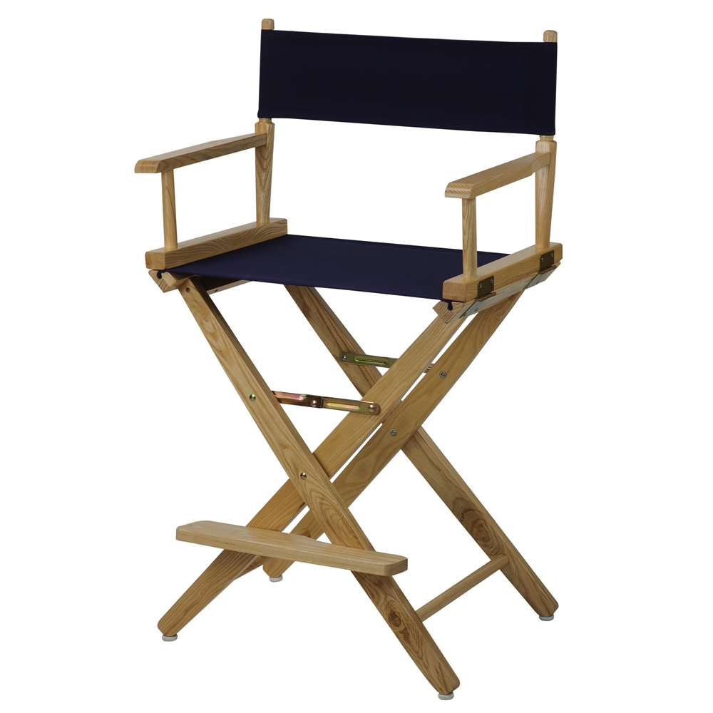 American Trails Extra-Wide Premium 24"  Directors Chair Natural Frame W/Navy Color Cover. Picture 4