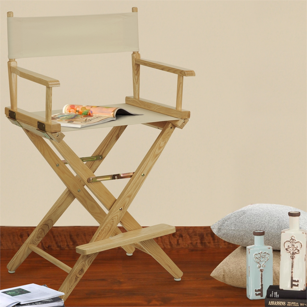 American Trails Extra-Wide Premium 24"  Directors Chair Natural Frame W/Natural Color Cover. Picture 7
