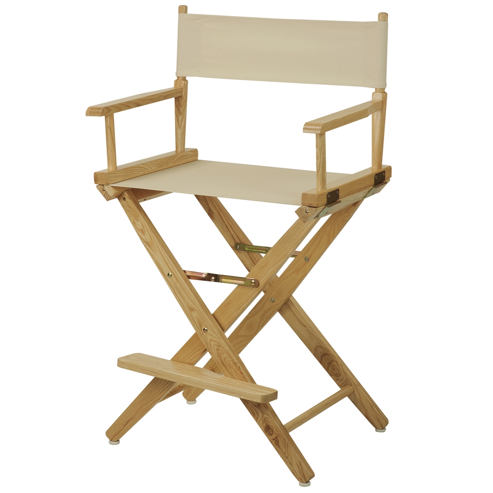 American Trails Extra-Wide Premium 24"  Directors Chair Natural Frame W/Natural Color Cover. Picture 4
