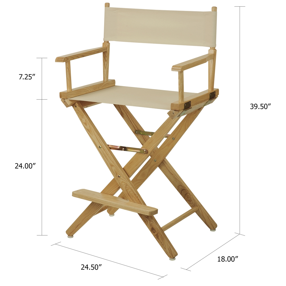 American Trails Extra-Wide Premium 24"  Directors Chair Natural Frame W/Natural Color Cover. Picture 5