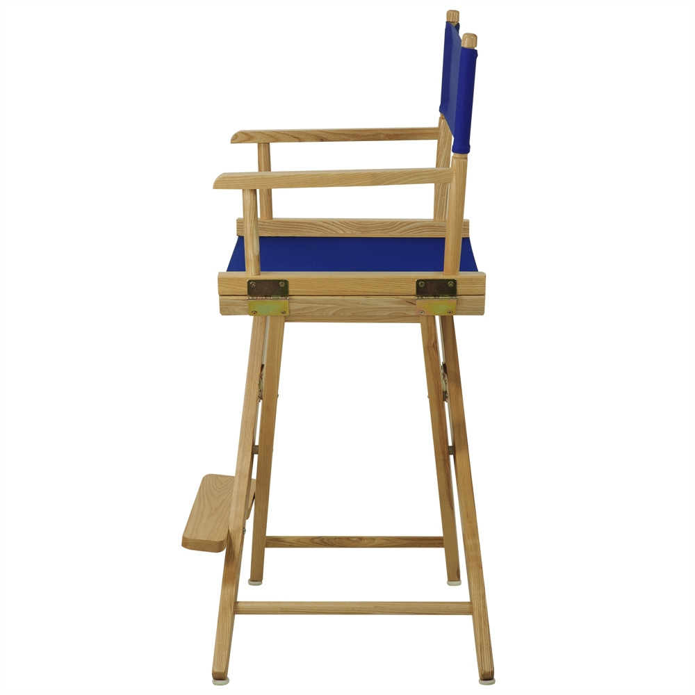 American Trails Extra-Wide Premium 24"  Directors Chair Natural Frame W/Royal Blue Color Cover. Picture 2