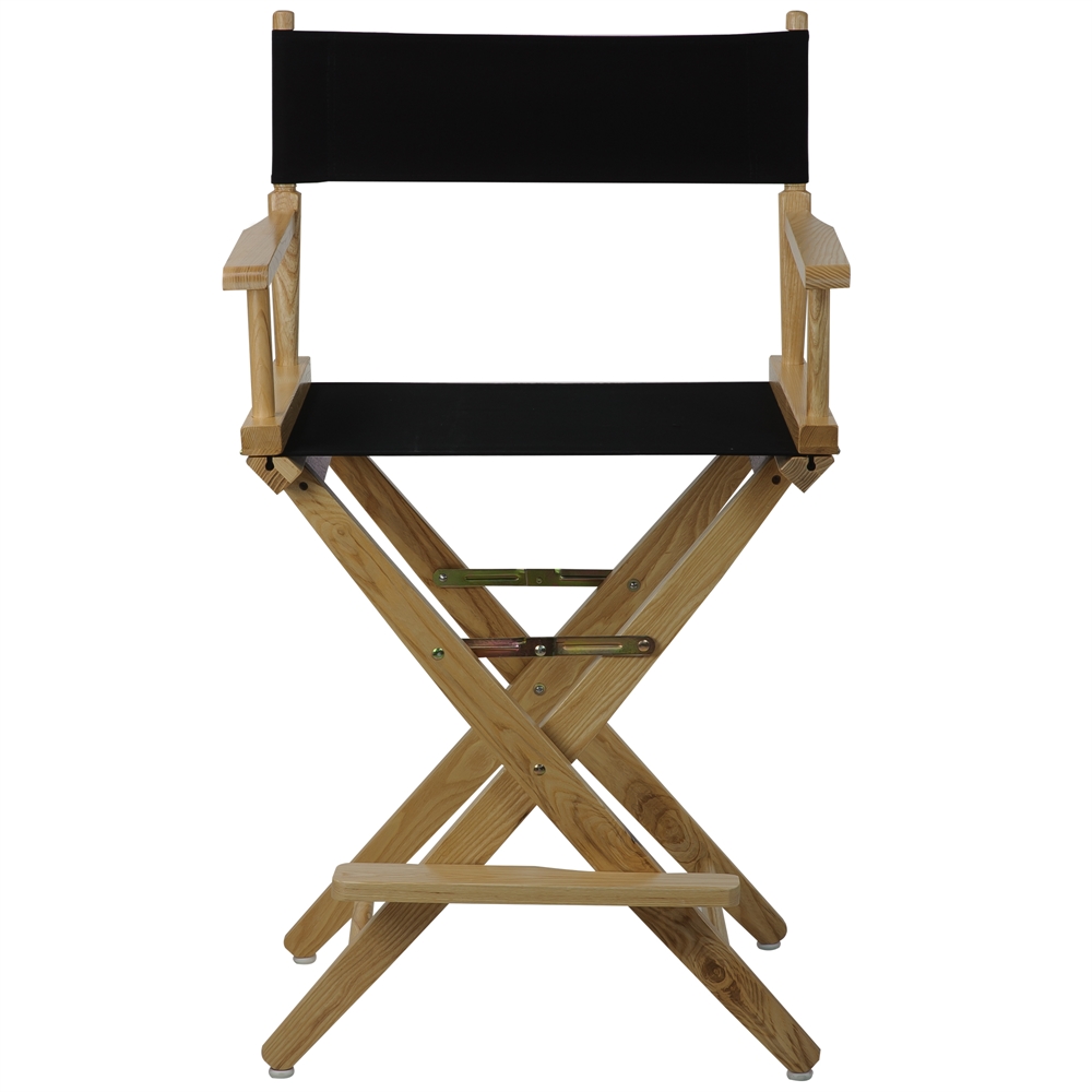 American Trails Extra-Wide Premium 24"  Directors Chair Natural Frame W/Black Color Cover. The main picture.
