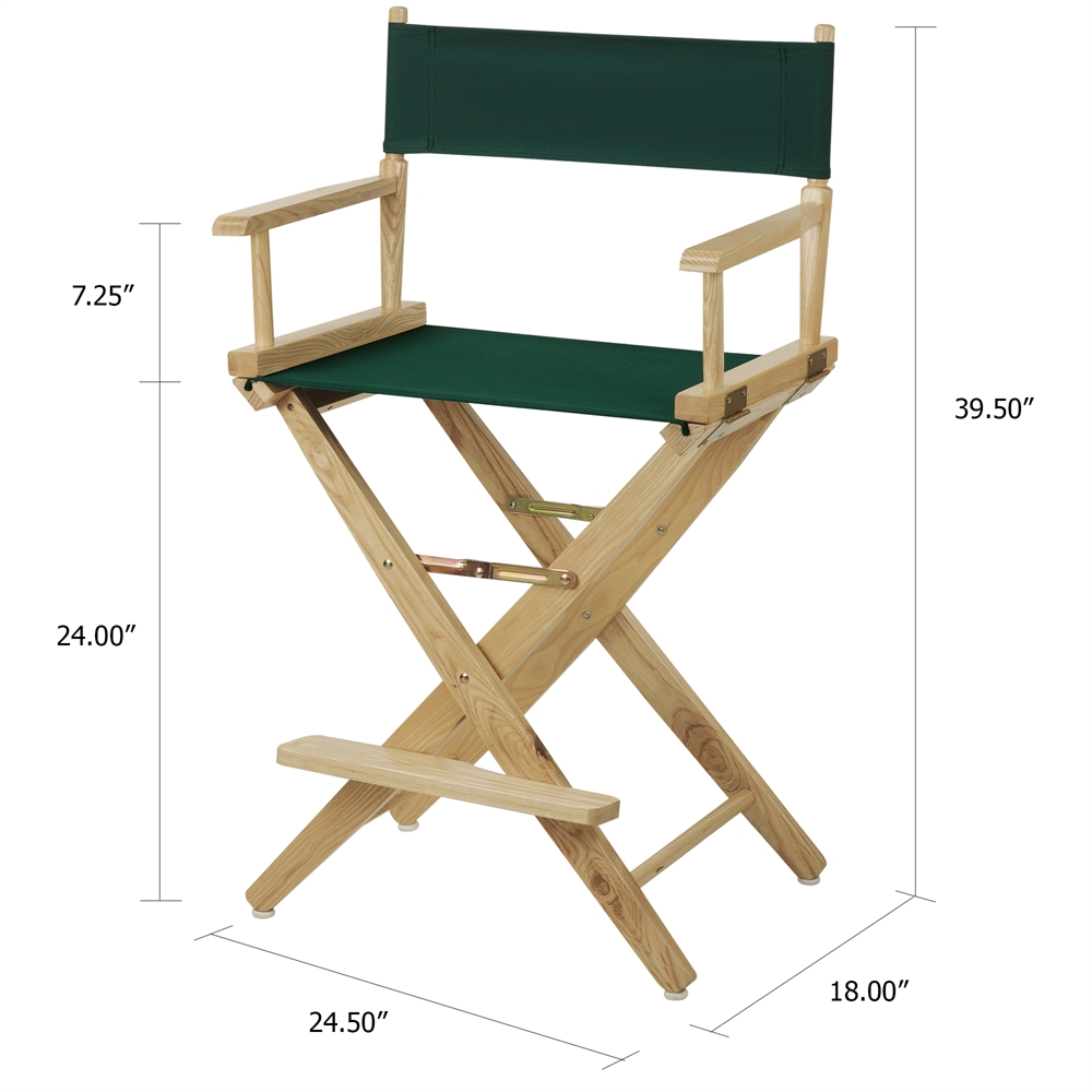 American Trails Extra-Wide Premium 24"  Directors Chair Natural Frame W/Hunter Color Cover. Picture 5