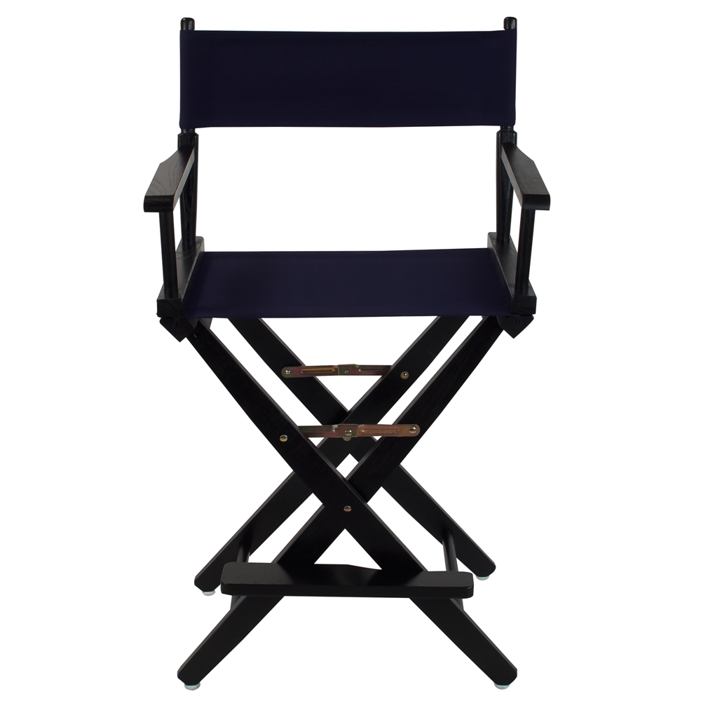 American Trails Extra-Wide Premium 24"  Directors Chair Black Frame W/Navy Color Cover. Picture 1