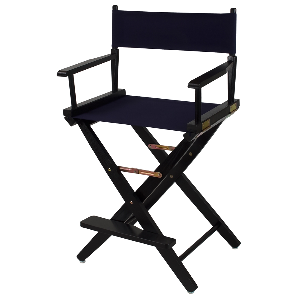 American Trails Extra-Wide Premium 24"  Directors Chair Black Frame W/Navy Color Cover. Picture 4