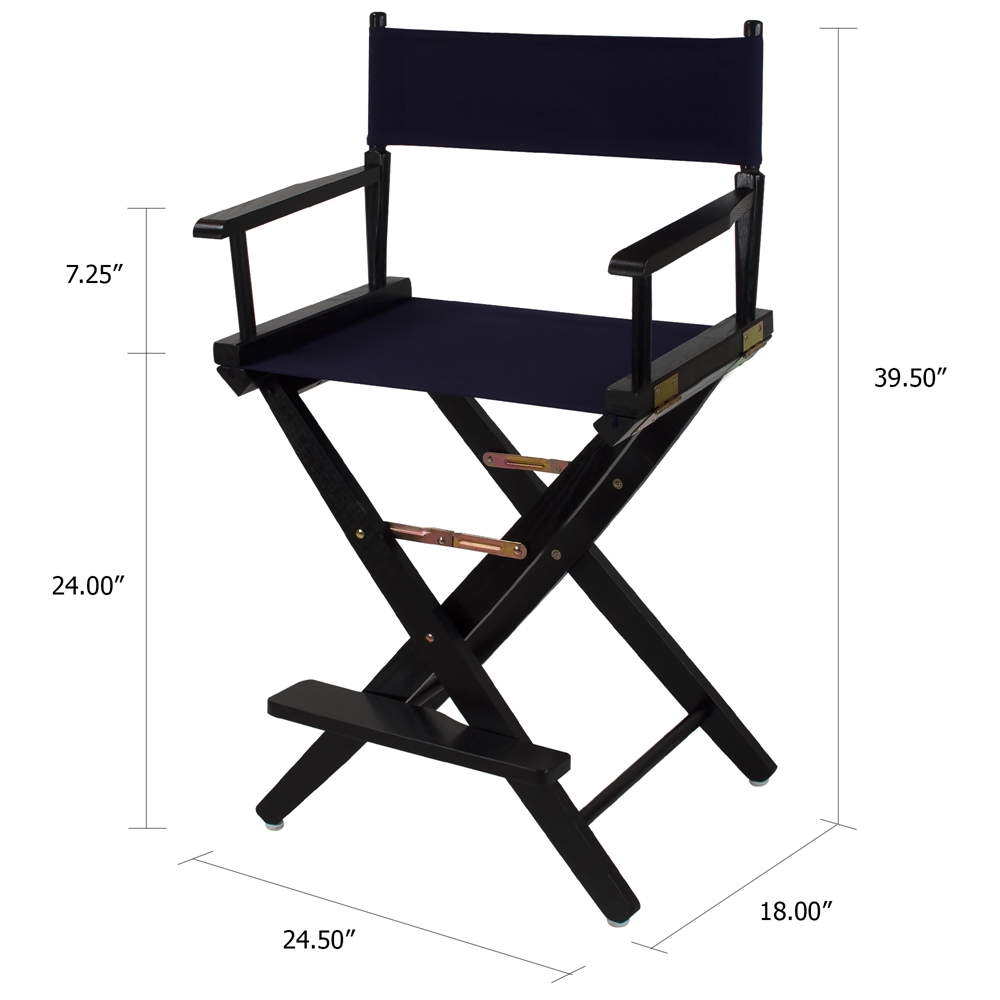 American Trails Extra-Wide Premium 24"  Directors Chair Black Frame W/Navy Color Cover. Picture 5