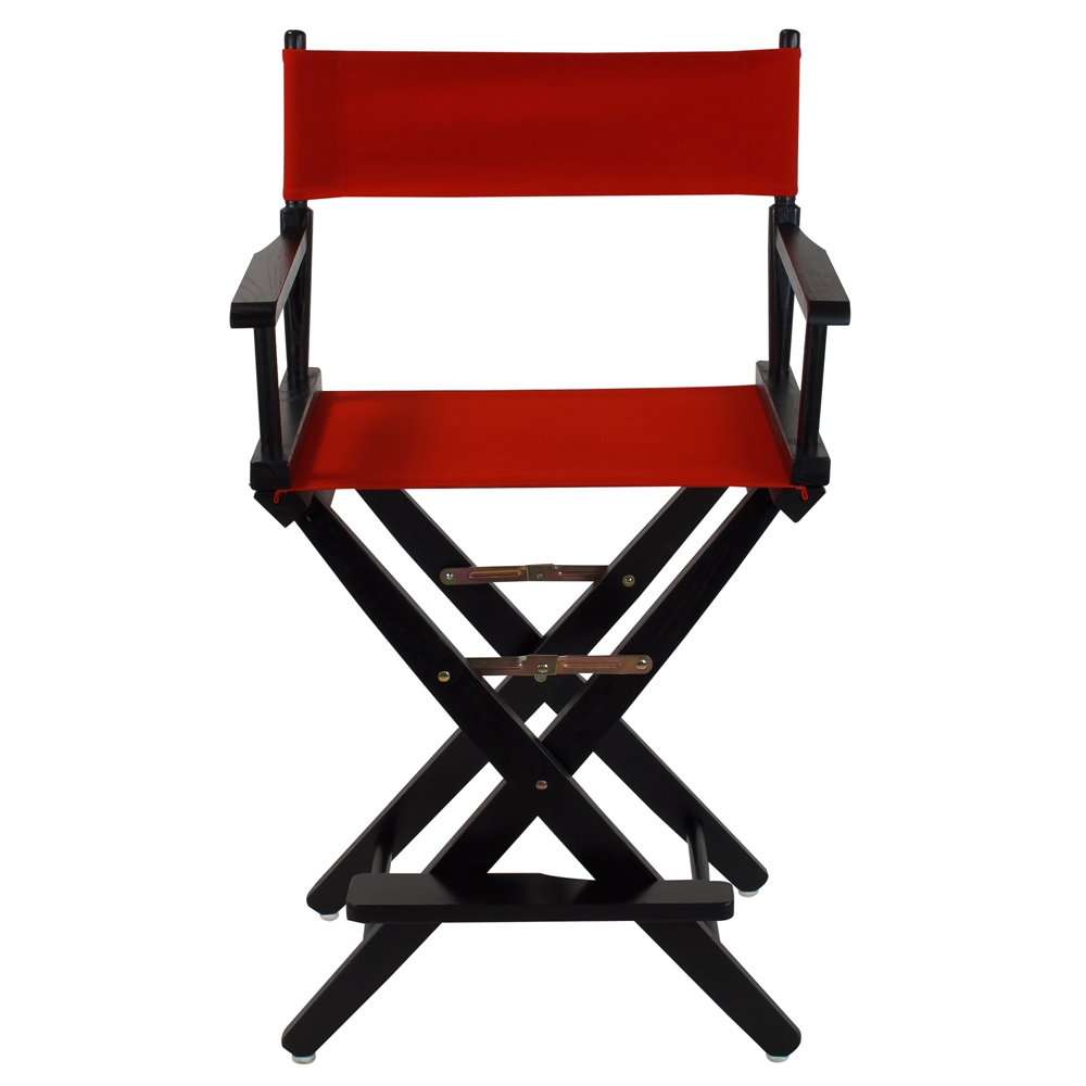American Trails Extra-Wide Premium 24"  Directors Chair Black Frame W/Red Color Cover. The main picture.
