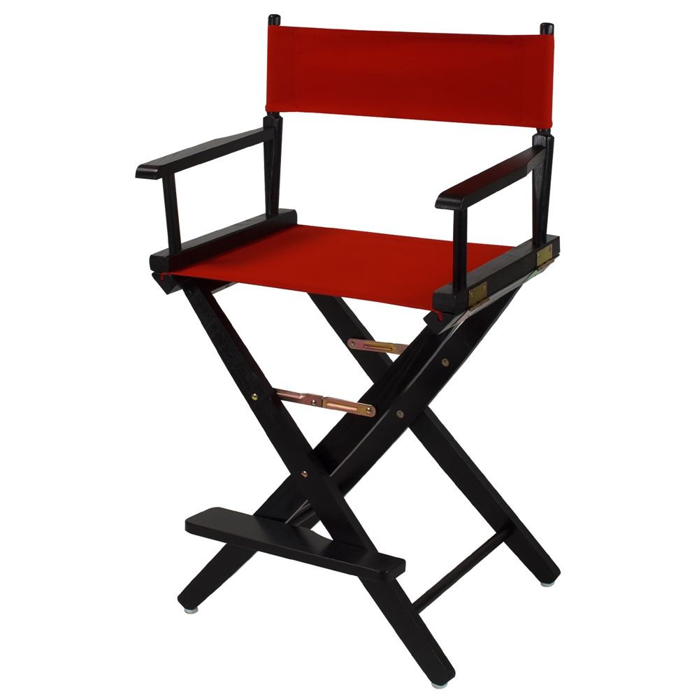 American Trails Extra-Wide Premium 24"  Directors Chair Black Frame W/Red Color Cover. Picture 4