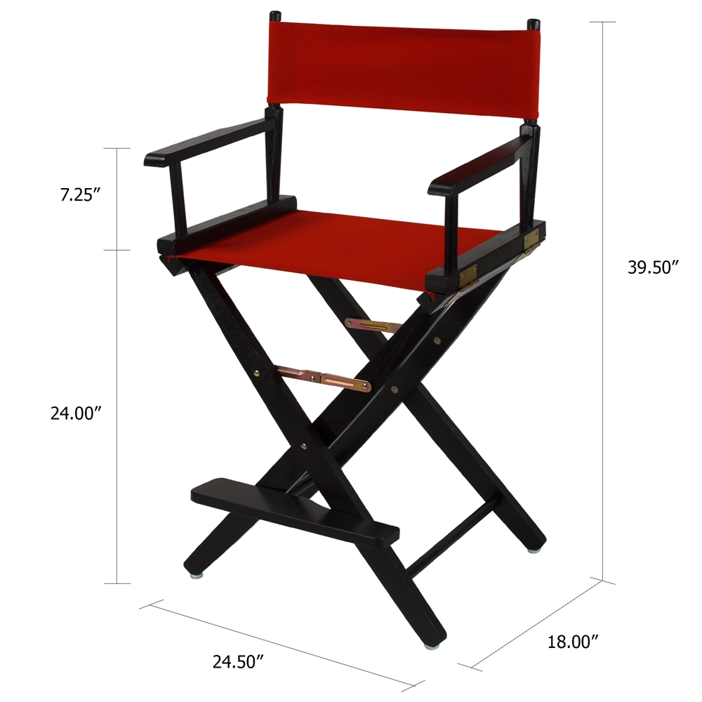 American Trails Extra-Wide Premium 24"  Directors Chair Black Frame W/Red Color Cover. Picture 5