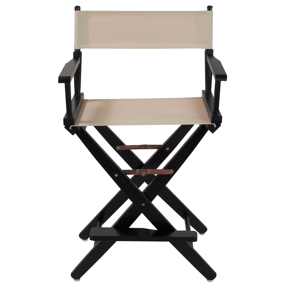 American Trails Extra-Wide Premium 24"  Directors Chair Black Frame W/Natural Color Cover. Picture 1