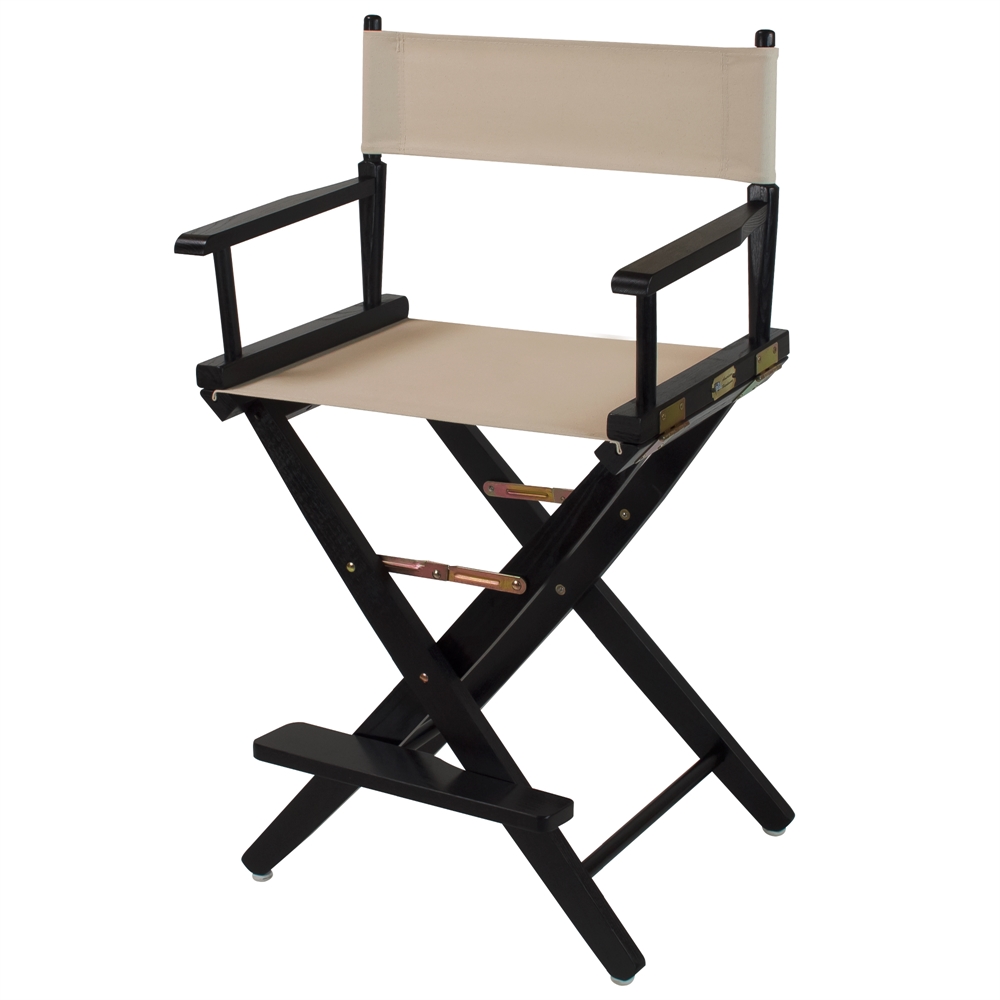 American Trails Extra-Wide Premium 24"  Directors Chair Black Frame W/Natural Color Cover. Picture 4