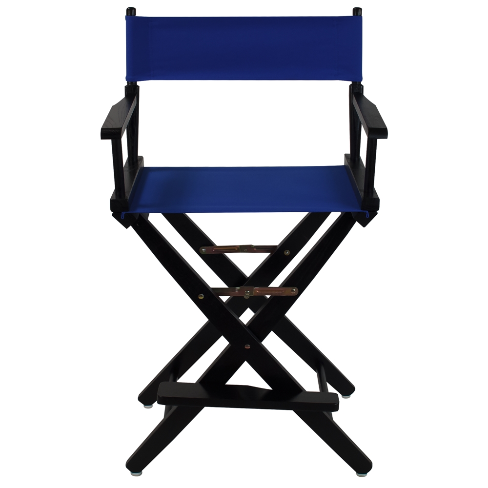 American Trails Extra-Wide Premium 24"  Directors Chair Black Frame W/Royal Blue Color Cover. Picture 1