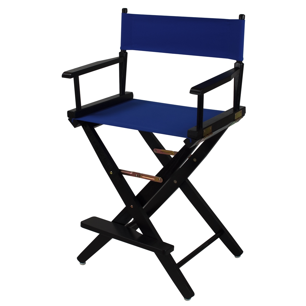 American Trails Extra-Wide Premium 24"  Directors Chair Black Frame W/Royal Blue Color Cover. Picture 4