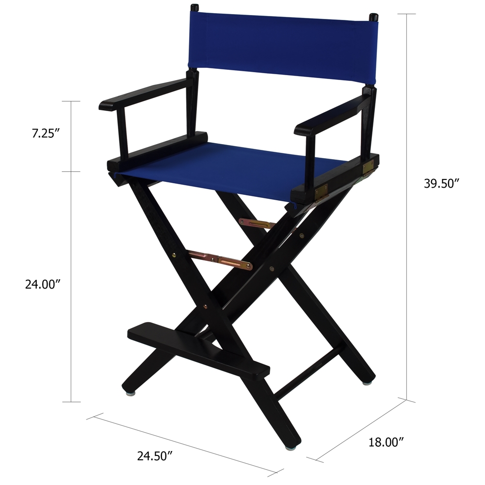 American Trails Extra-Wide Premium 24"  Directors Chair Black Frame W/Royal Blue Color Cover. Picture 5