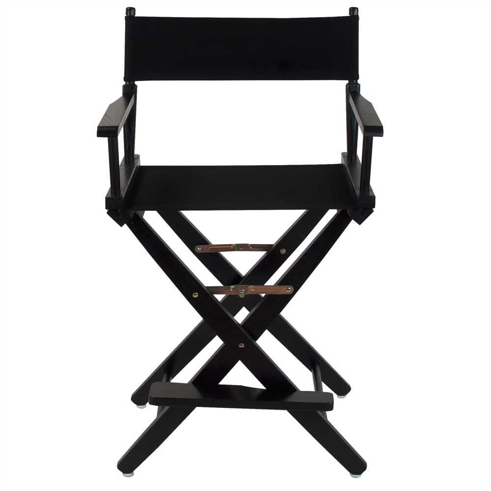 American Trails Extra-Wide Premium 24"  Directors Chair Black Frame W/Black Color Cover. Picture 1