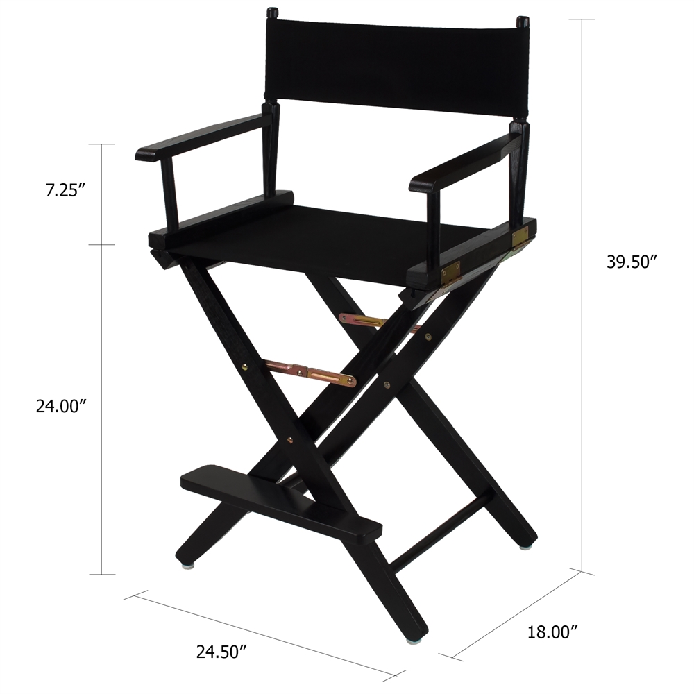 American Trails Extra-Wide Premium 24"  Directors Chair Black Frame W/Black Color Cover. Picture 5