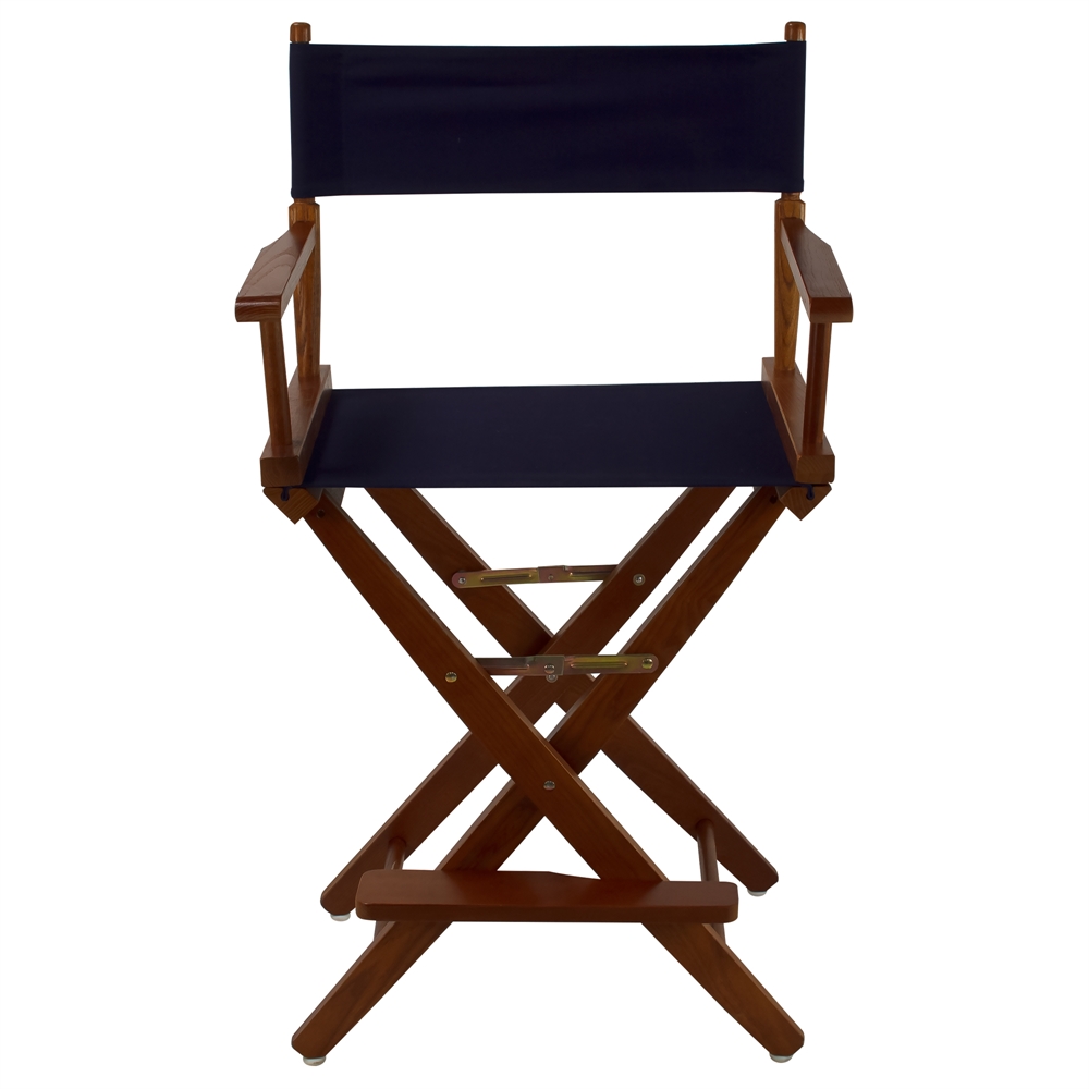 American Trails Extra-Wide Premium 24"  Directors Chair Mission Oak Frame W/Navy Color Cover. The main picture.