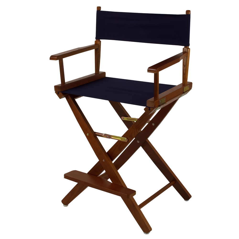 American Trails Extra-Wide Premium 24"  Directors Chair Mission Oak Frame W/Navy Color Cover. Picture 4