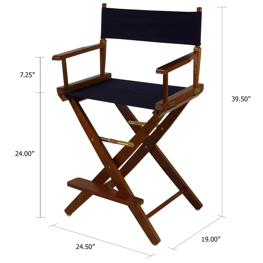 American Trails Extra-Wide Premium 24"  Directors Chair Mission Oak Frame W/Navy Color Cover. Picture 5