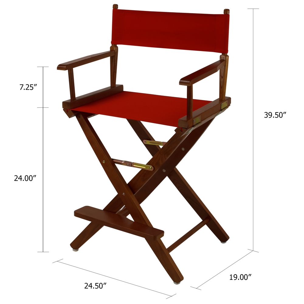 American Trails Extra-Wide Premium 24"  Directors Chair Mission Oak Frame W/Red Color Cover. Picture 5