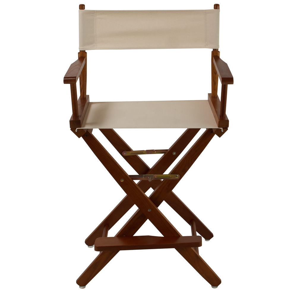 American Trails Extra-Wide Premium 24"  Directors Chair Mission Oak Frame W/Natural Color Cover. Picture 1