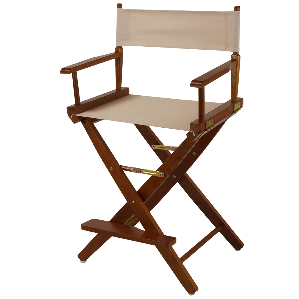 American Trails Extra-Wide Premium 24"  Directors Chair Mission Oak Frame W/Natural Color Cover. Picture 4