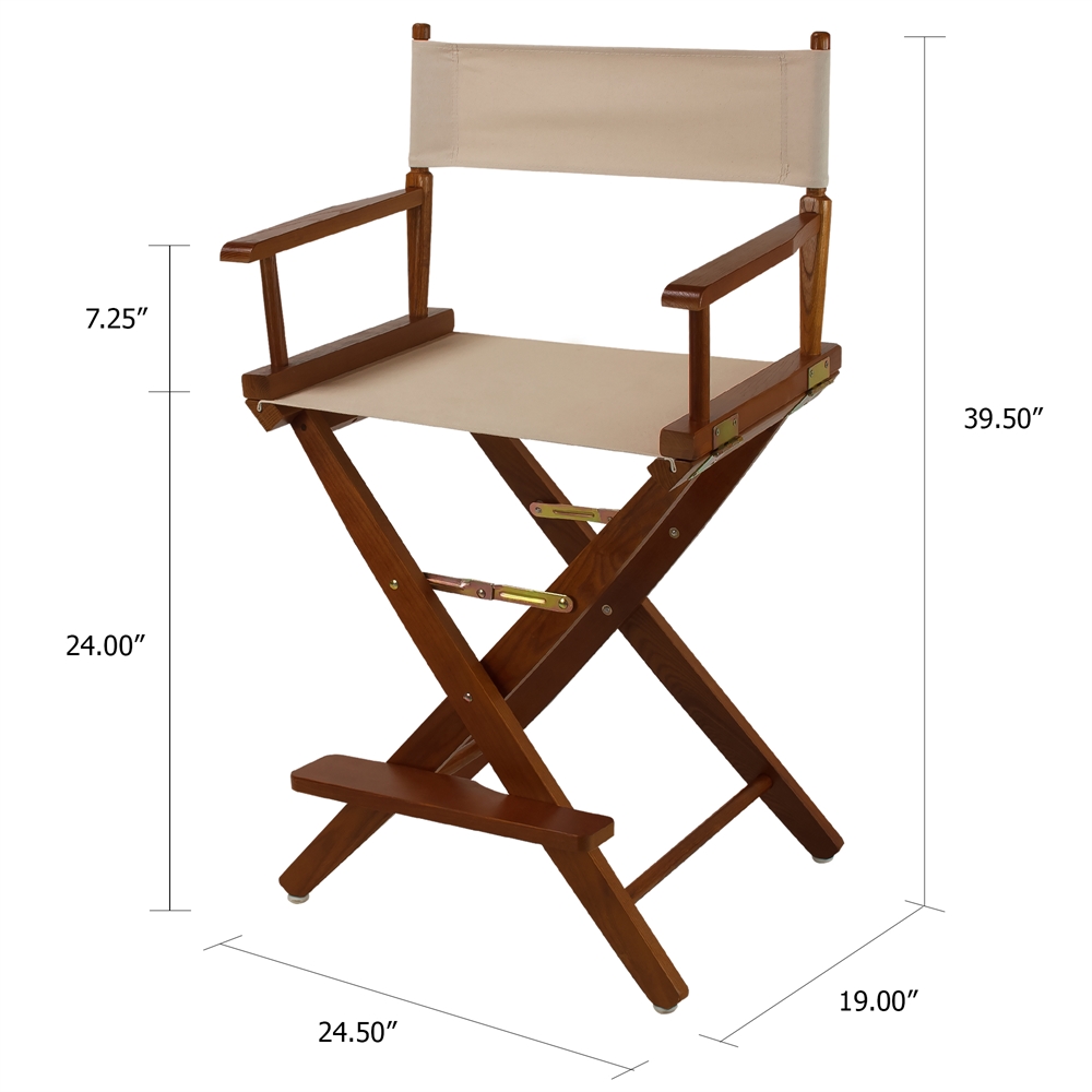 American Trails Extra-Wide Premium 24"  Directors Chair Mission Oak Frame W/Natural Color Cover. Picture 5