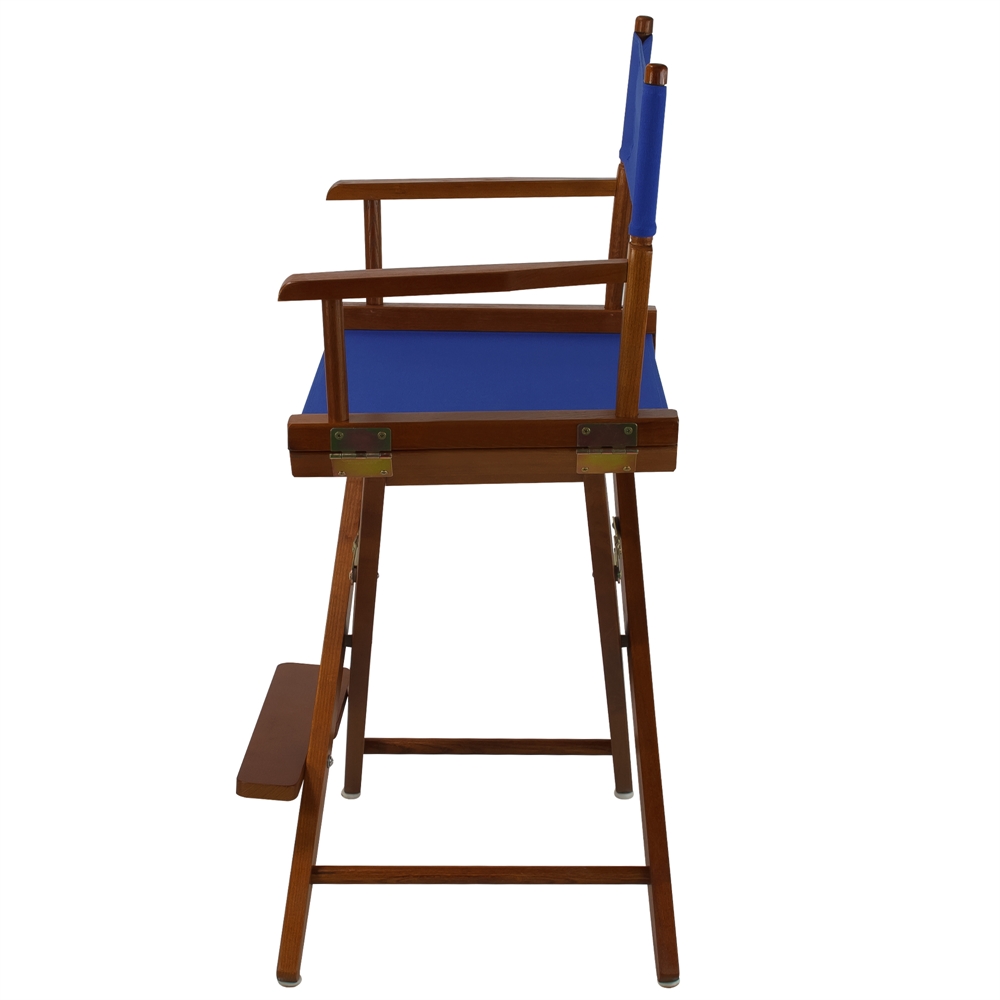 American Trails Extra-Wide Premium 24"  Directors Chair Mission Oak Frame W/Royal Blue Color Cover. Picture 2