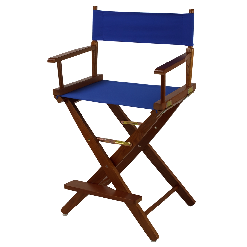 American Trails Extra-Wide Premium 24"  Directors Chair Mission Oak Frame W/Royal Blue Color Cover. Picture 4