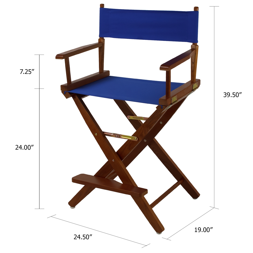 American Trails Extra-Wide Premium 24"  Directors Chair Mission Oak Frame W/Royal Blue Color Cover. Picture 5