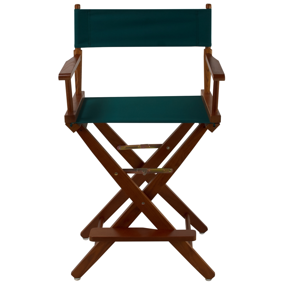 American Trails Extra-Wide Premium 24"  Directors Chair Mission Oak Frame W/Hunter Green Color Cover. Picture 1