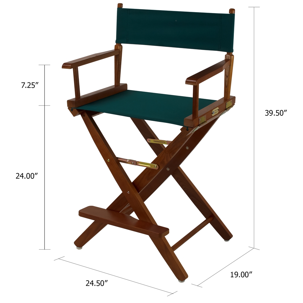 American Trails Extra-Wide Premium 24"  Directors Chair Mission Oak Frame W/Hunter Green Color Cover. Picture 5