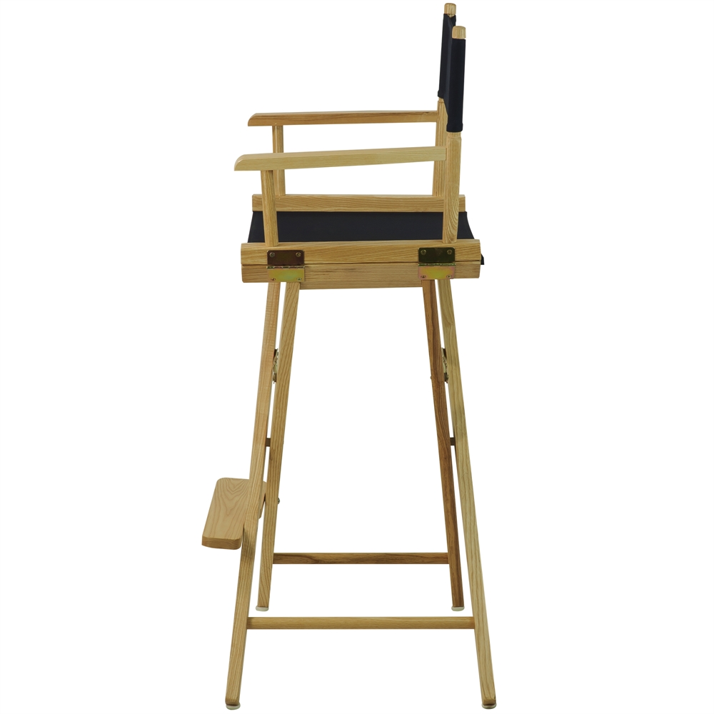 American Trails Extra-Wide Premium 30"  Directors Chair Natural Frame W/Navy Color Cover. Picture 2