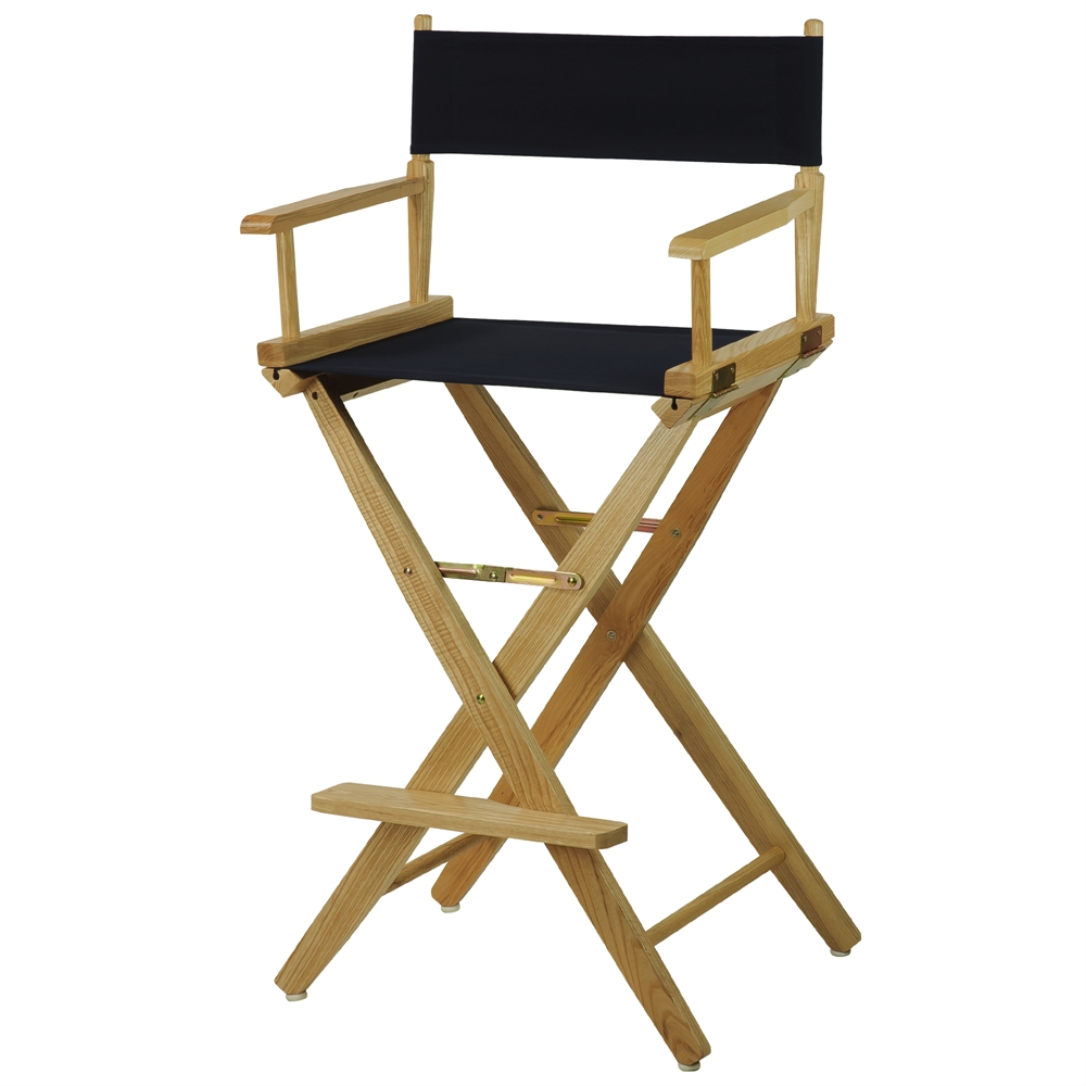 American Trails Extra-Wide Premium 30"  Directors Chair Natural Frame W/Navy Color Cover. Picture 4